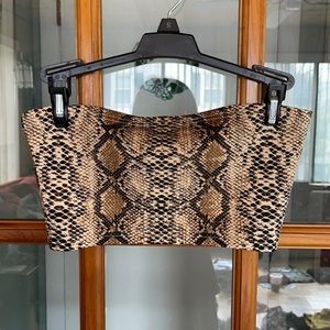 Brown snakeskin tube top